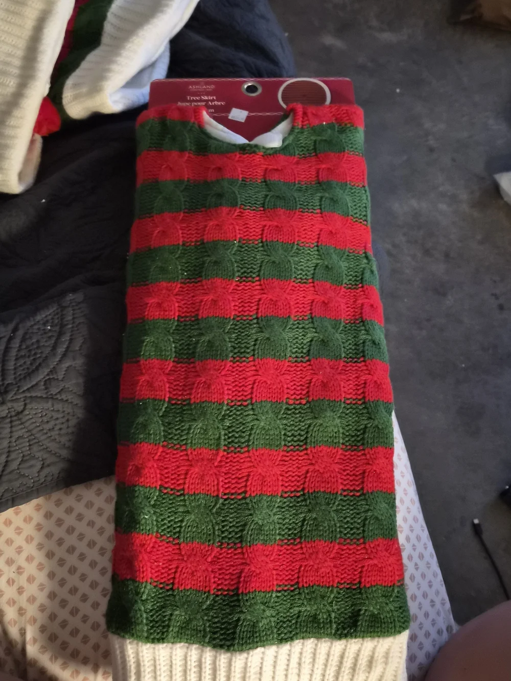 Ashland Cable-Knit Christmas Tree Skirt 48